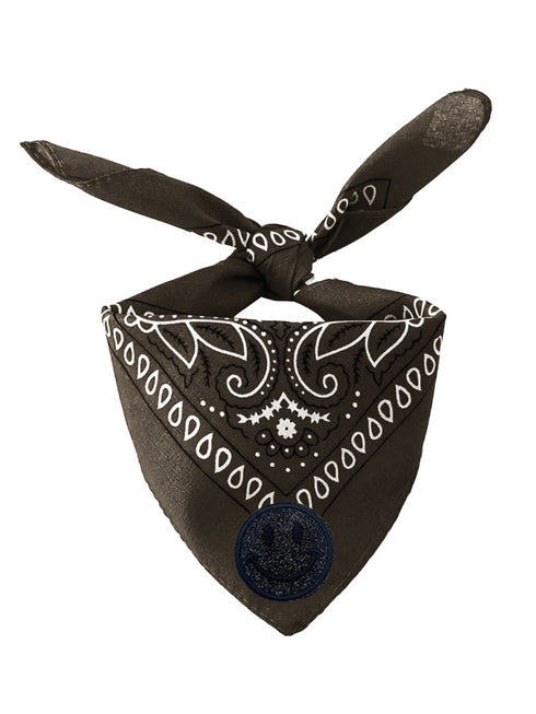 Schal 3D Smiley Schwarz Glitzer - Schwarz